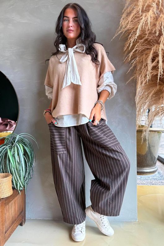 Burlington Stretch Button Pocket Barrel Pant Coffee Bean